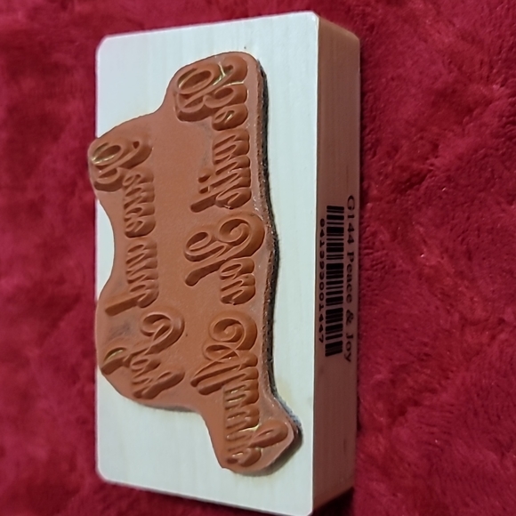 Peace and Joy Be with You Always Wooden Rubber Stamp - Picture 2 of 4